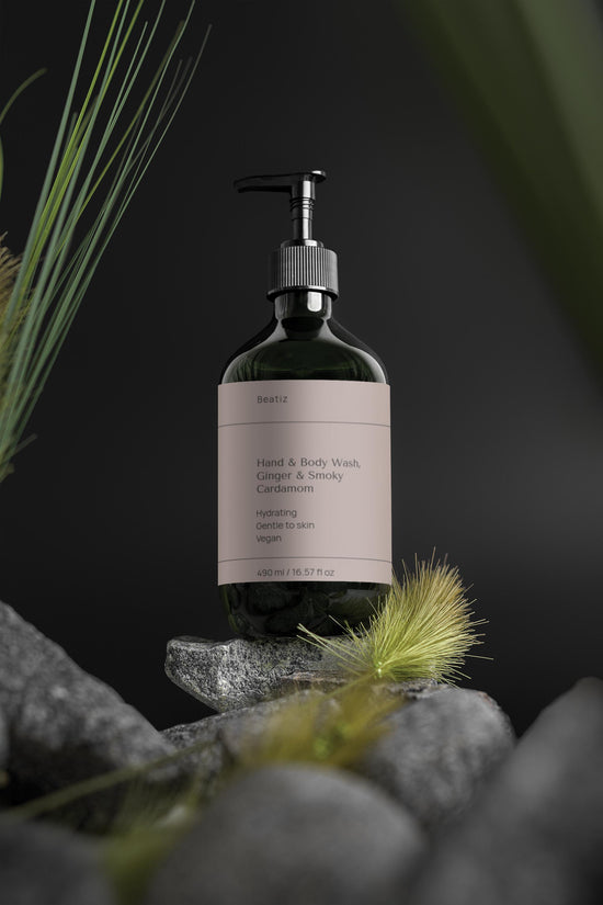 Moisturizing Hand & Body Wash with invigorating Ginger & Smoky Cardamom fragrance