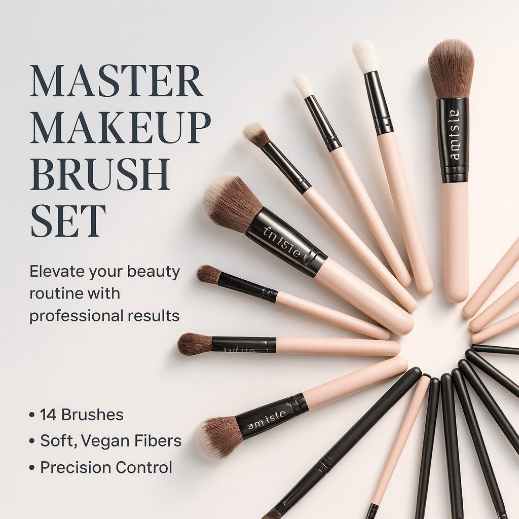 Set of 15 Professional Synthetic Makeup Brushes