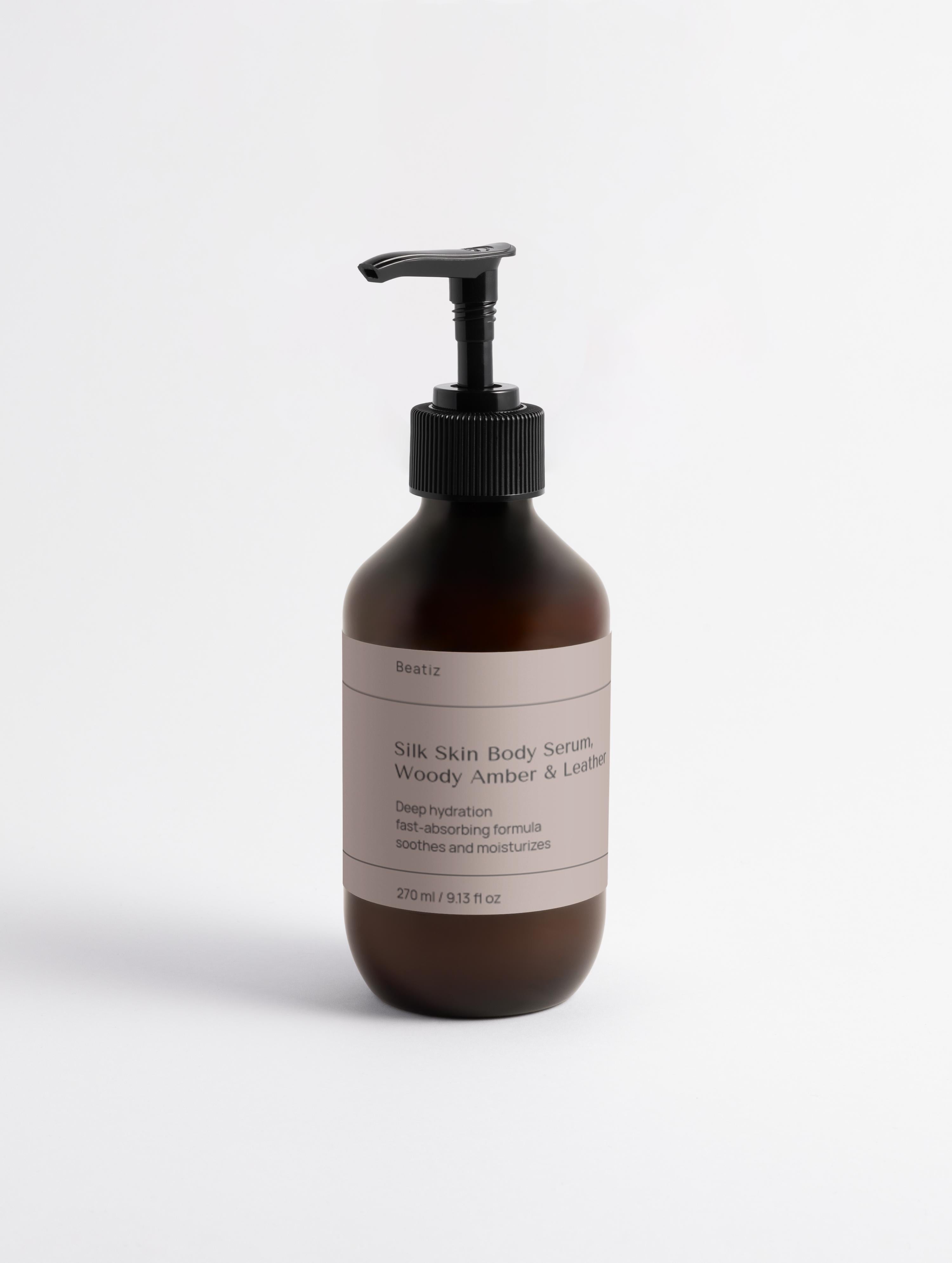 Silk Skin Body Serum, Woody Amber & Leather – Luxurious – Beatiz